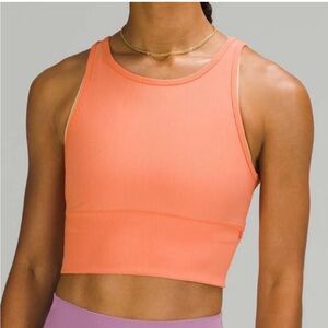 Lululemon Power Pivot Ribbed Tank Top Coral Orange Size 4